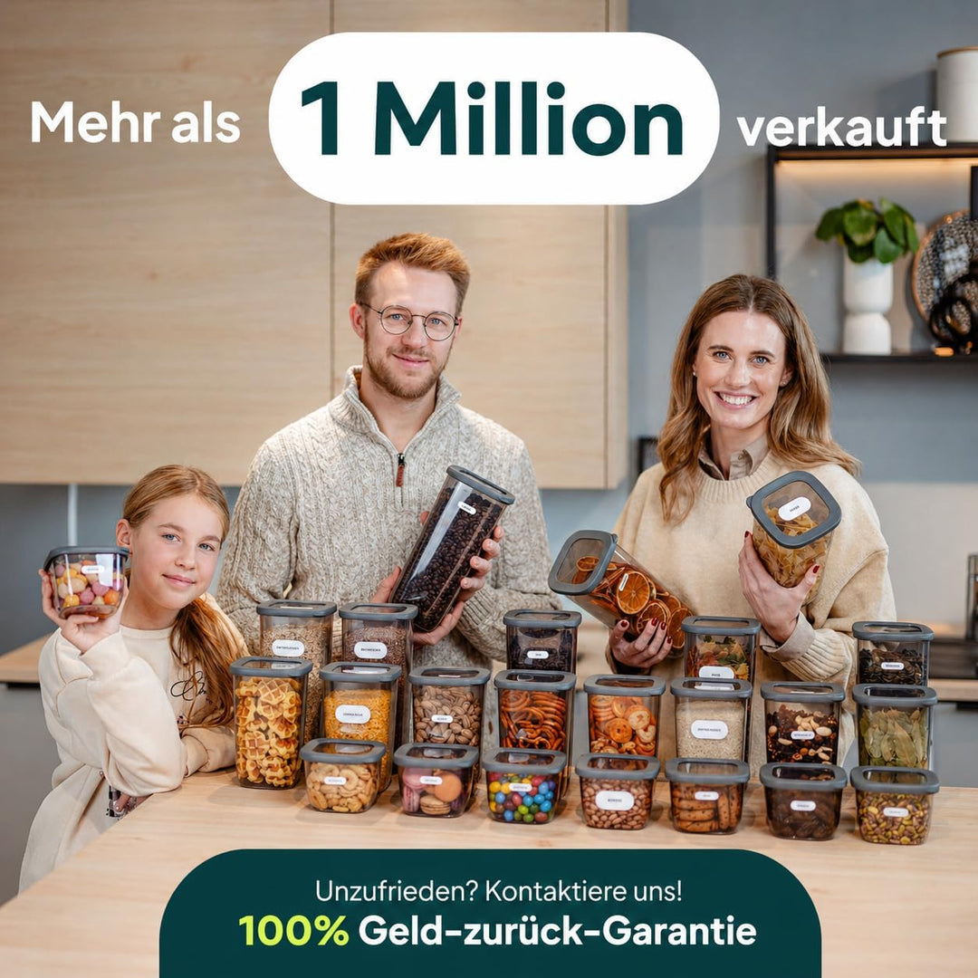 UANDU 12er Vorratsdosen Set, Vorratsdosen mit Deckel BPA frei Kunststoff, Vorratsdosen luftdicht, lu
