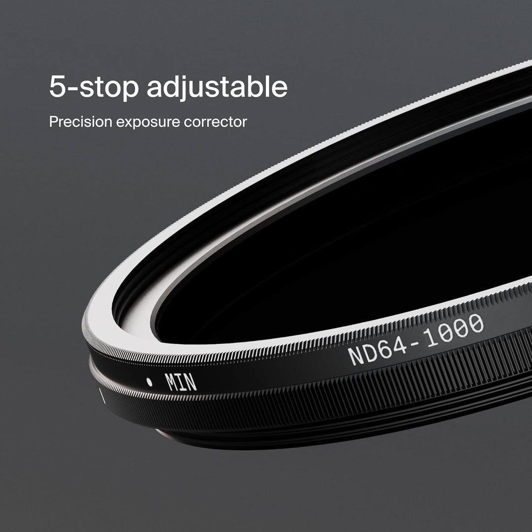 Urth 43 mm Variabler Graufilter ND64-1000 (6-10 Stop) ND Filter (Plus) — Neutraldichte, 20-lagig nan