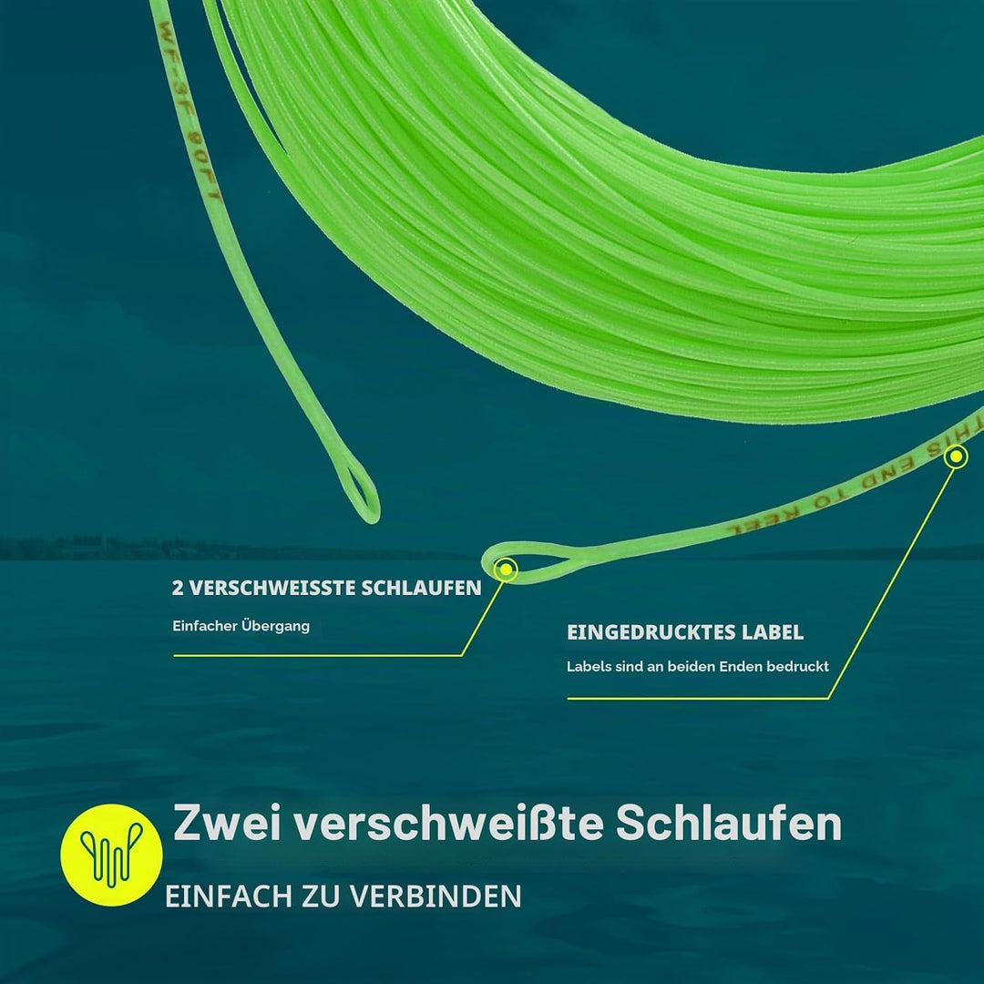 SF Fliegenfischen, schwimmende Schnur mit zwei geschweissten Schlaufen, 2,4 m Gewicht, Forellenflieg