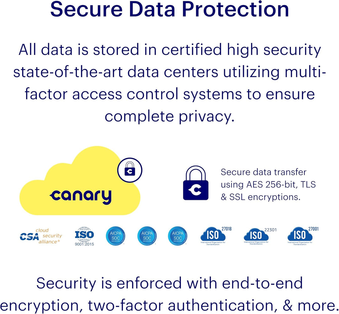 Canary View Überwachungskamera 1080p HD WiFi IP | 24/7 Live-Übertragung, Bewegungsmelder, 2-Wege-Aud