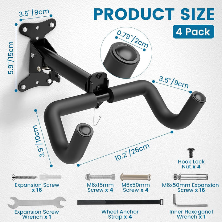 Housolution Fahrrad-Wandhalterung - EVA-Schaumstoff gepolstert, aus Carbonstahl, robust &amp; verstellba