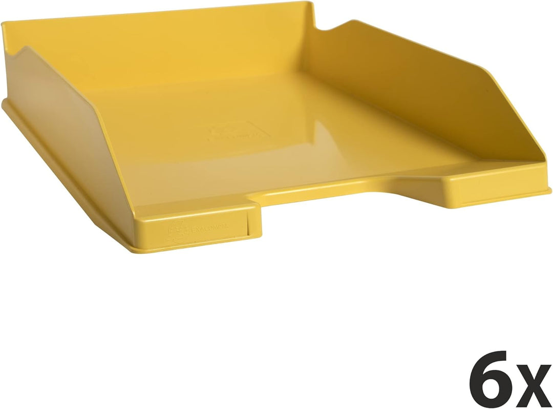 Exacompta 113208D 6er Pack Briefablage BeeBlue aus Recycling-Kunststoff DIN A4. Ideale Briefkörbe fü