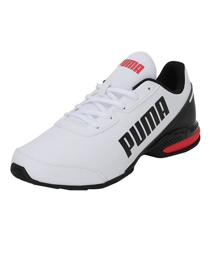 PUMA Herren Equate Sl Strassen-Laufschuh 46 EU Puma White Puma Black High Risk Red, 46 EU Puma White