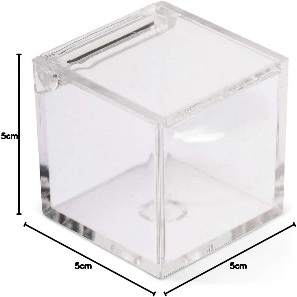 Portaconfetti Schachtel aus Plexiglas 5 x 5 x 5 Paket, 50-teilig
