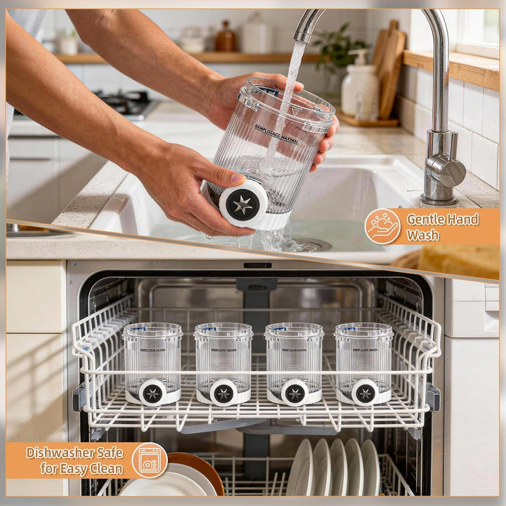 Hejo 4 Stück Behälter für Ninja Swirl CREAMi, 480ml Eisbehälter für NC700EU NC701EU-Serie, Eiscreme