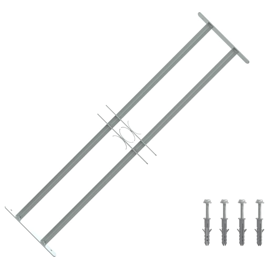 vidaXL Fenstergitter 700-1050 mm Ausziehbar Sicherheitsgitter Einbruchschutz 2 Querbalken/700-1050 m