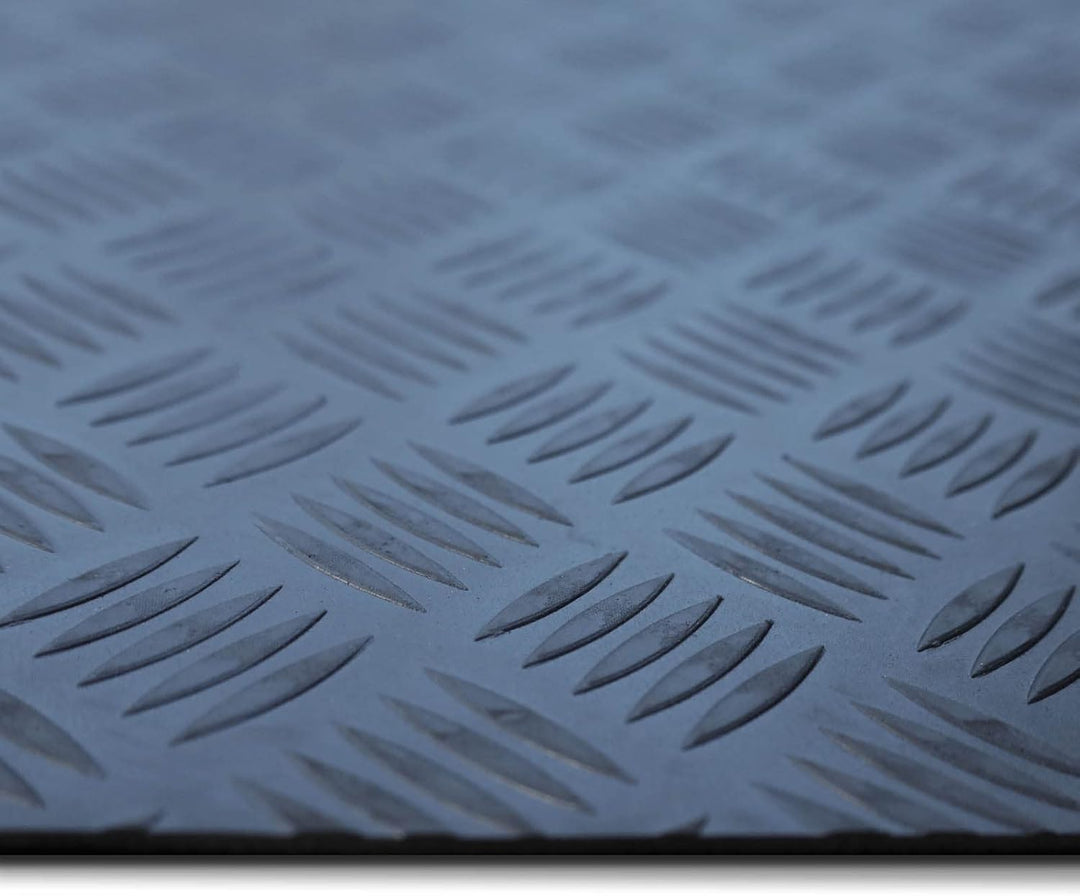 Nova Forma Gummiläufer Meterware Checker - 150 x 100 cm - Schwarz 3mm | Rutschhemmende Gummimatte mi