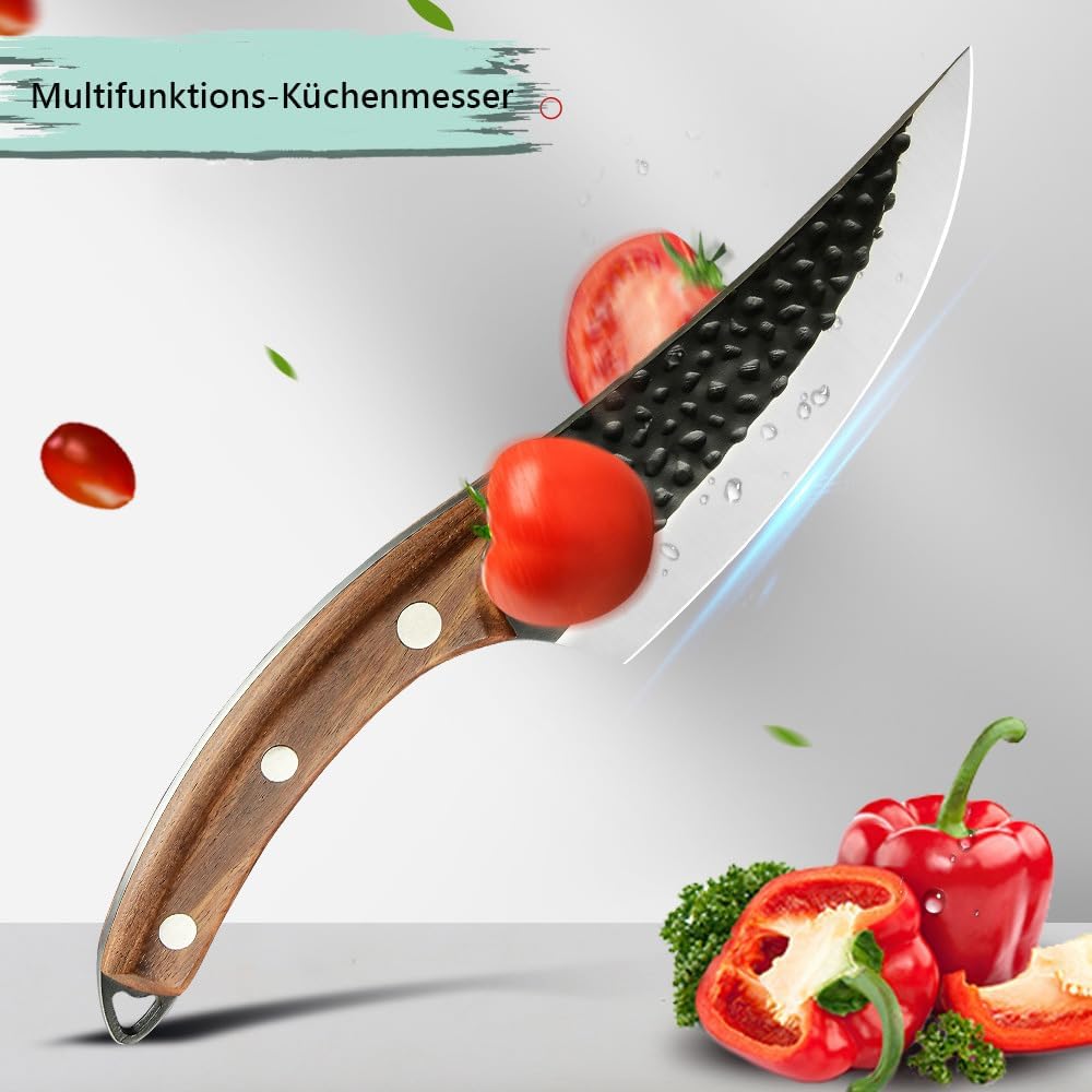 Kitory Kochmesser Profi, Scharf Küchenmesser, Wikinger Messer Handgeschmiedete Fleischmesser Chefmes