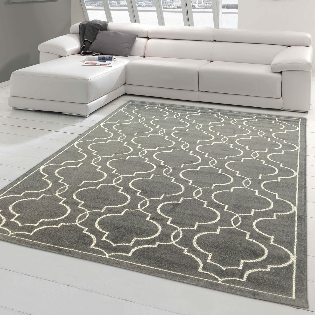 Orientalischer Teppich Wohnzimmer | In- & Outdoor | anthrazit Grösse 120x170 cm 120 x 170 cm Anthraz