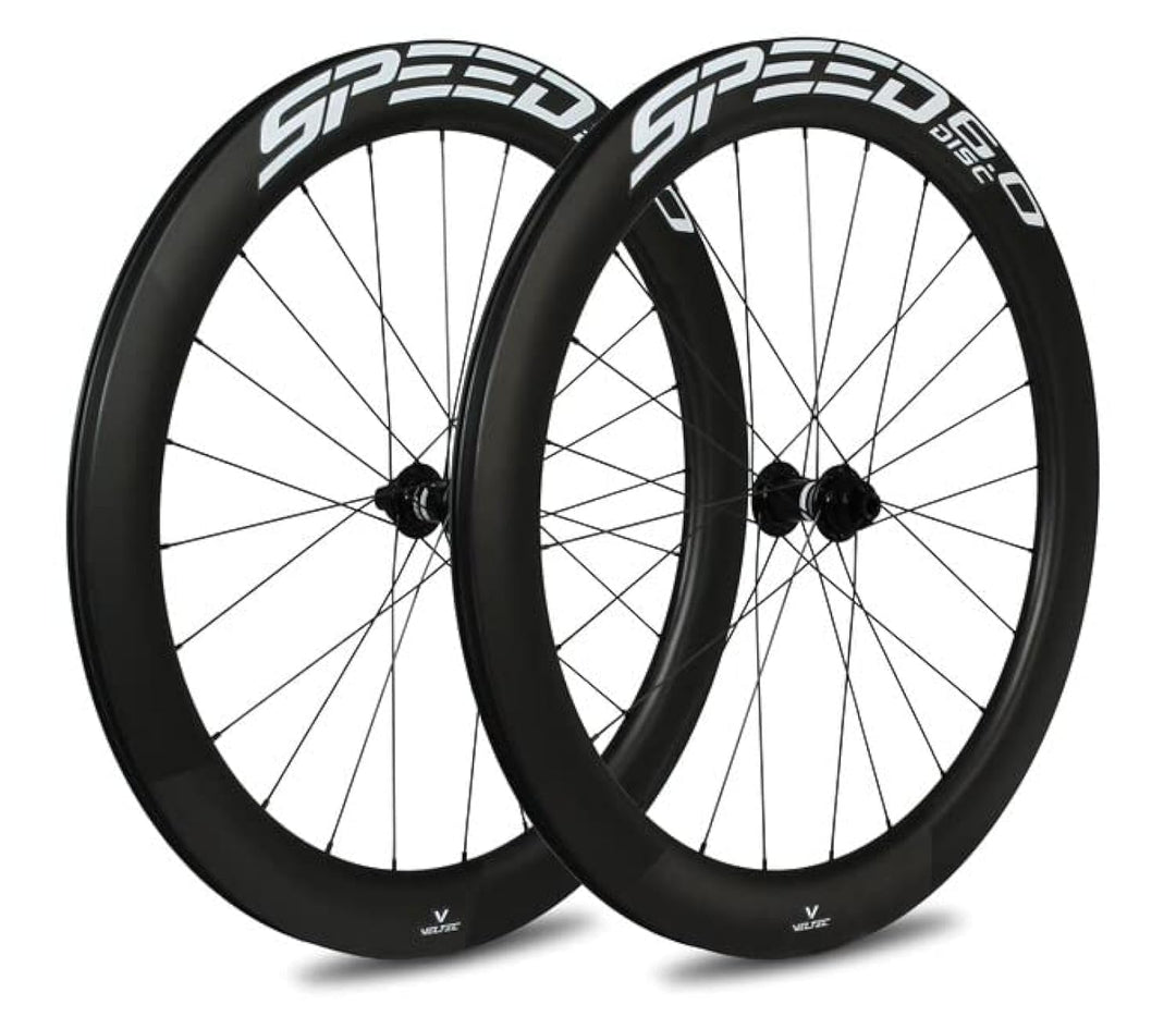 Veltec Unisex – Erwachsene Laufradsatz Speed 6.0 21mm SR Disc Shimano 12x100/12x142, schwarz/weiss,