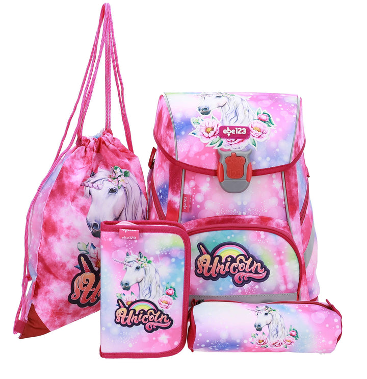 Einhorn Schulranzen Set für Mädchen 1 Klasse | Tornister Schulrucksack für Grundschule | super leich