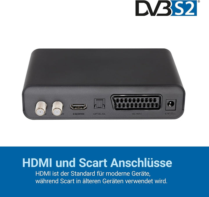 HUMAX HD Fox Digitaler Sat Receiver mit Aufnahmefunktion, HD Sat Receiver für Fernseher mit Single T