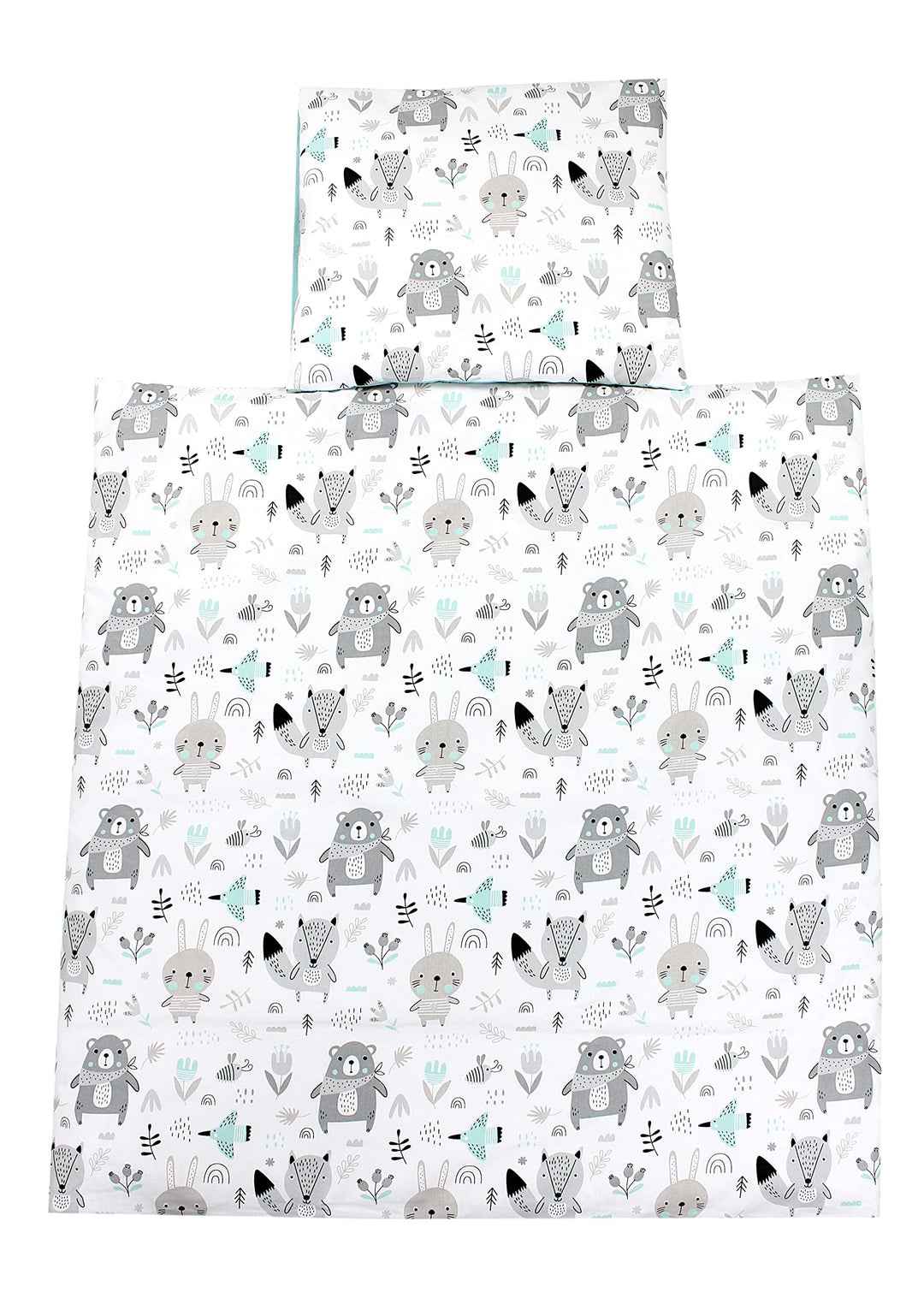 TupTam Unisex Baby Wiegenset 4-teilig Bettwäsche-Set: Bettdecke mit Bezug und Kopfkissen mit Bezug,
