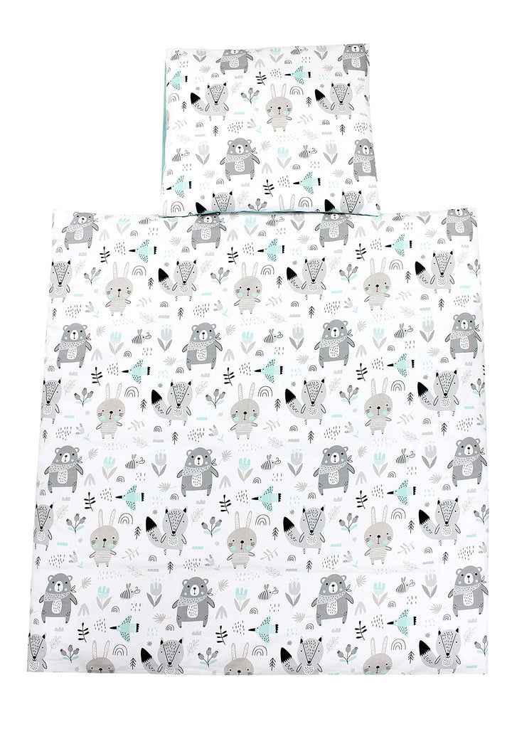 TupTam Unisex Baby Wiegenset 4-teilig Bettwäsche-Set: Bettdecke mit Bezug und Kopfkissen mit Bezug,