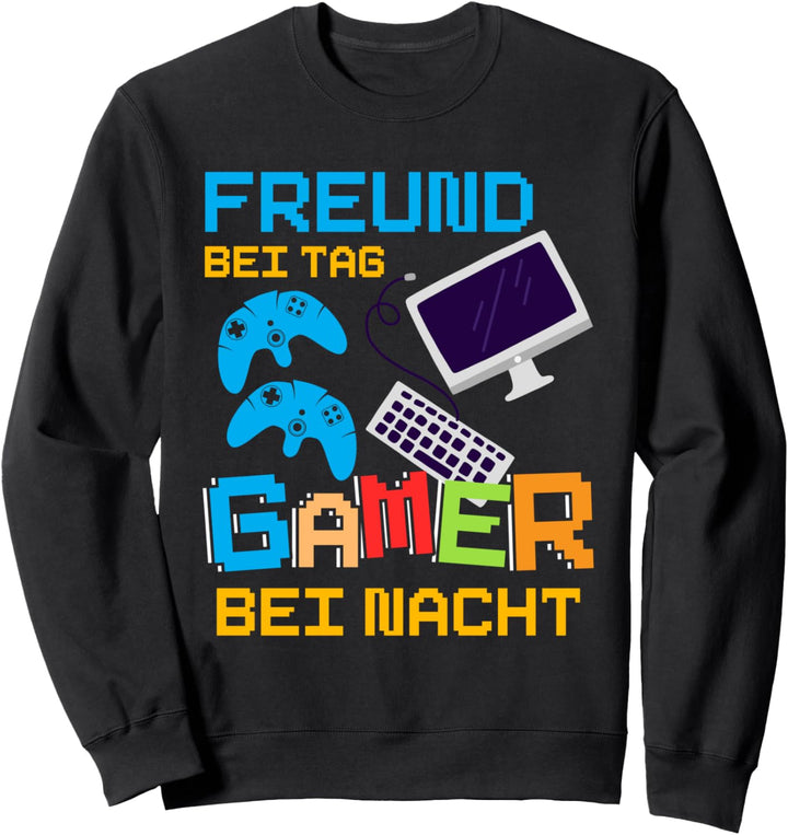 Freund Bei Tag Gamer Bei Nacht Sweatshirt