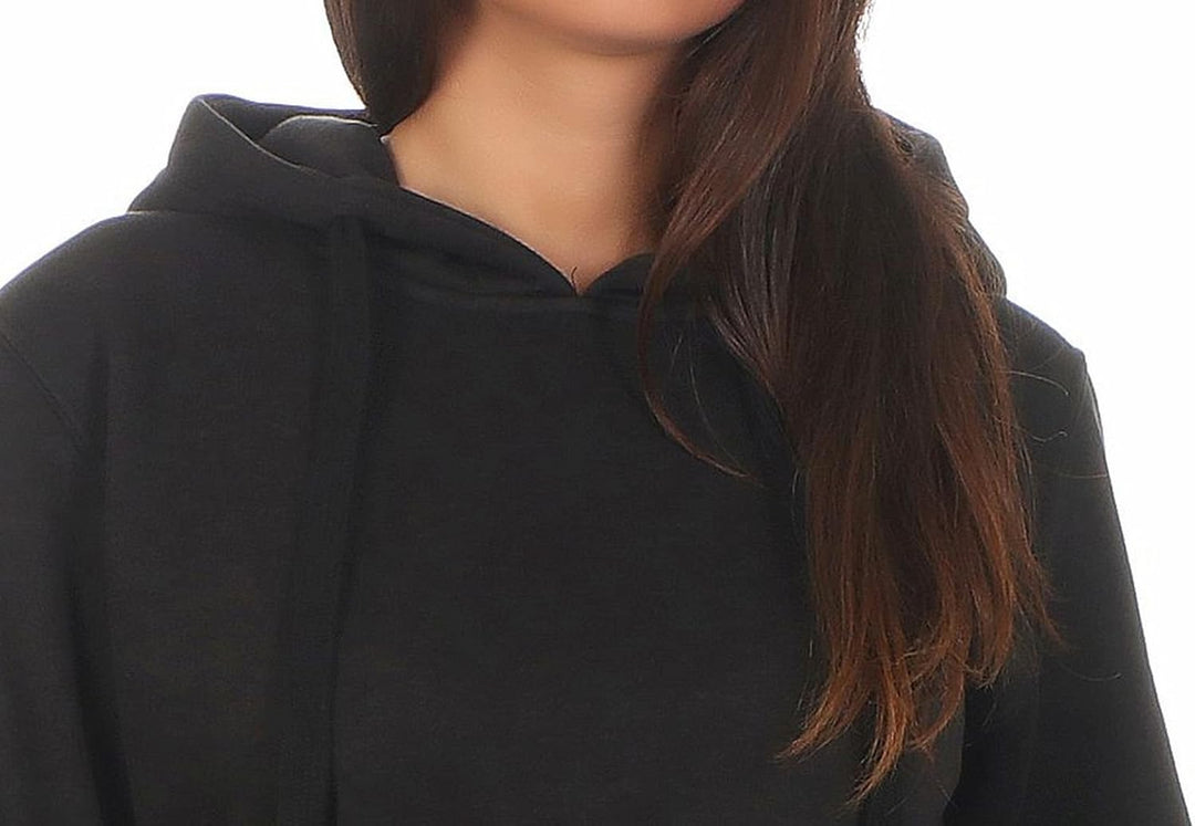 Gennadi Hoppe Damen Long Hoodie Longpulli Kapuzenpullover XS Schwarz, XS Schwarz