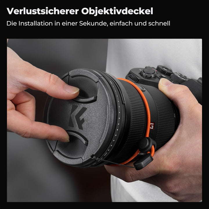 K&F Concept K-Serie 62mm ND Filter Variabler Graufilter ND2-400 (1-9 Blendenstufen) mit Objektivdeck