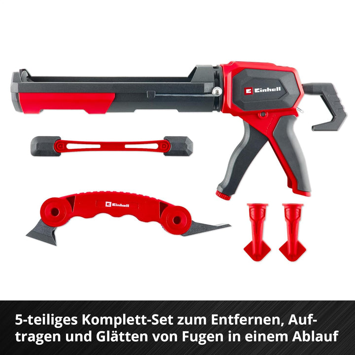 Einhell Kartuschenpressen-Set Profi, 5-tlg. (umschaltbare Kraftübertragung 1:12-1:24, Tropfstopp, Ny