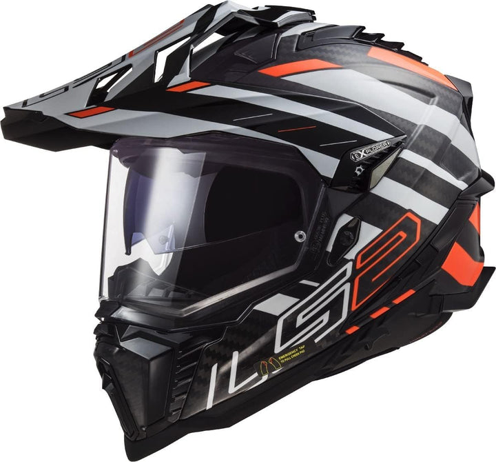 LS2, Crosshelme motorrad Explorer Edge black fluo orange 06, XXXL 3XL Black fluo orange, 3XL Black f