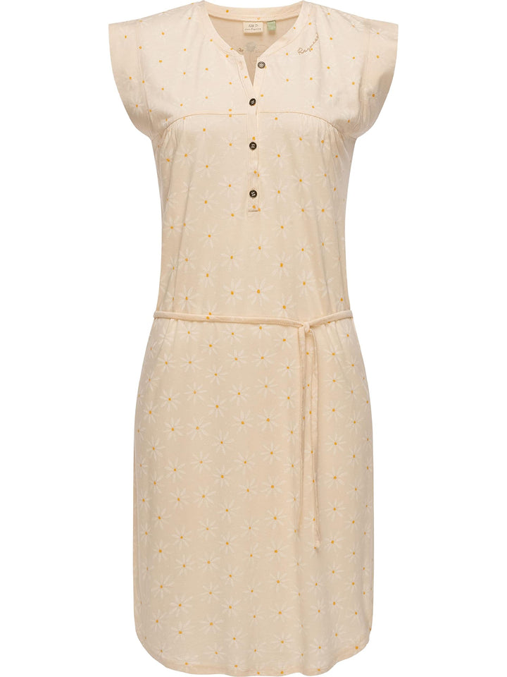 Ragwear Damen Kleid Midi Sommerkleid Zofka XS-XXL S Beige, S Beige