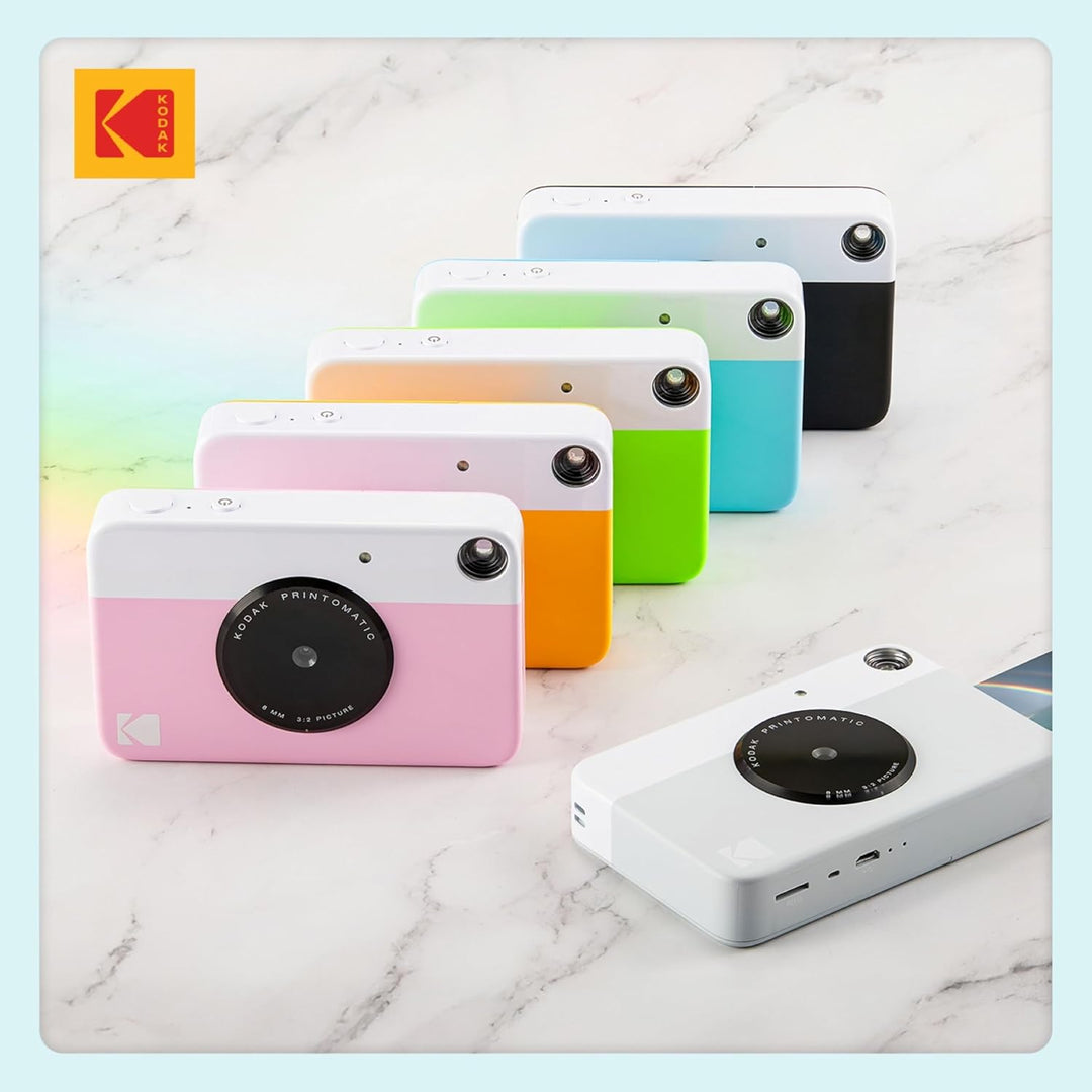 KODAK PRINTOMATIC Digitale Sofortbildkamera, Vollfarbdrucke auf Zink 2x3-Fotopapier mit Sticky-Back-
