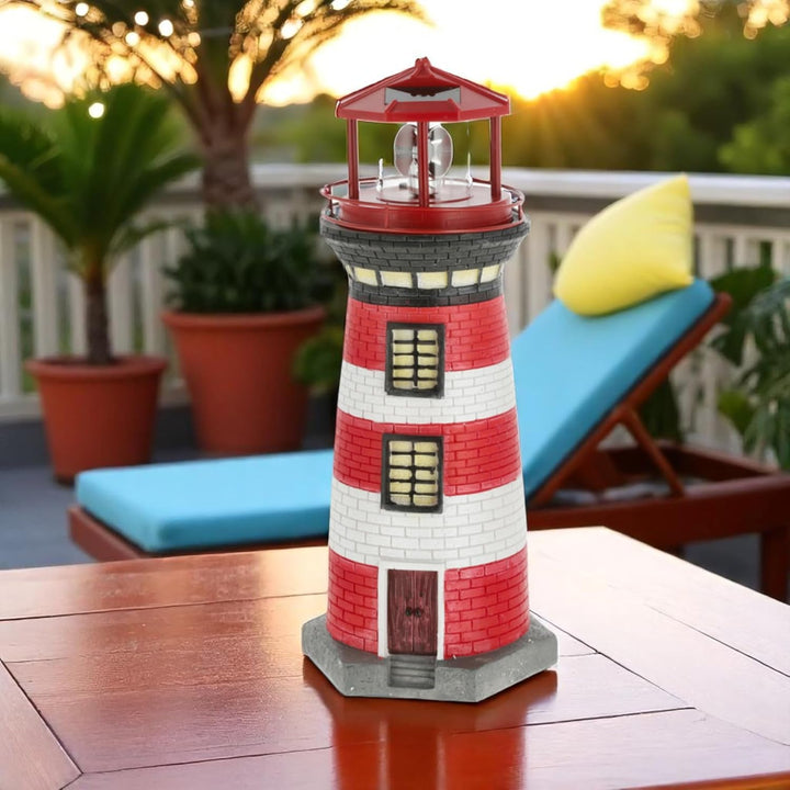 MIJOMA Solar LED Leuchtturm mit Licht – Wetterfest &amp; detailreich für Garten &amp; Balkon – Solar-Deko au