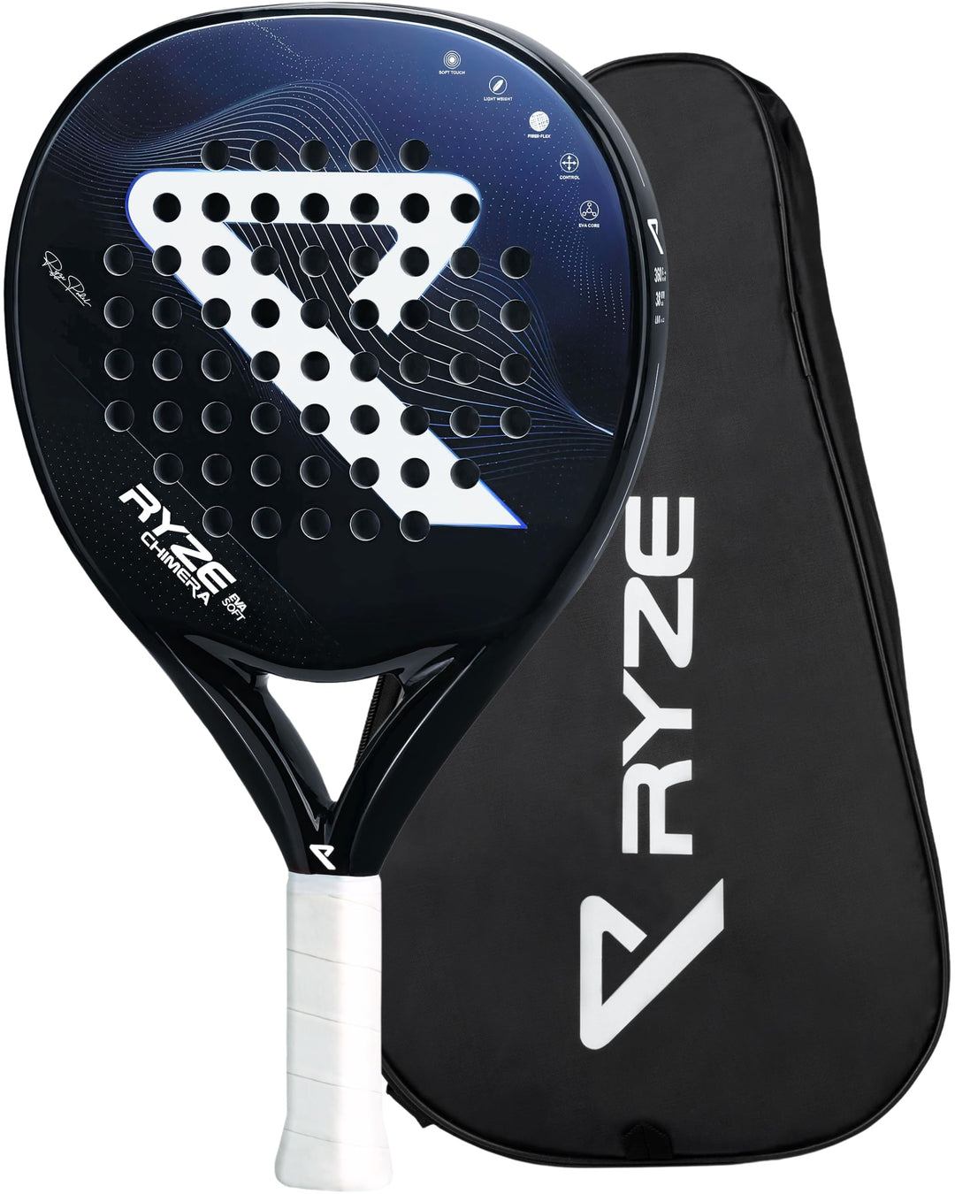RYZE Chimera - Padel Schläger aus Kohlefaser &amp; Fiberglas - Maximale Kontrolle &amp; Präzision - Ultralei
