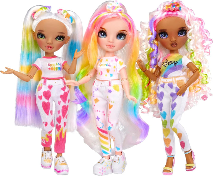 Rainbow High Color & Create DIY Modepuppe - Blaue Augen, glattes Haar, extra Top & Schuhe, abwaschba
