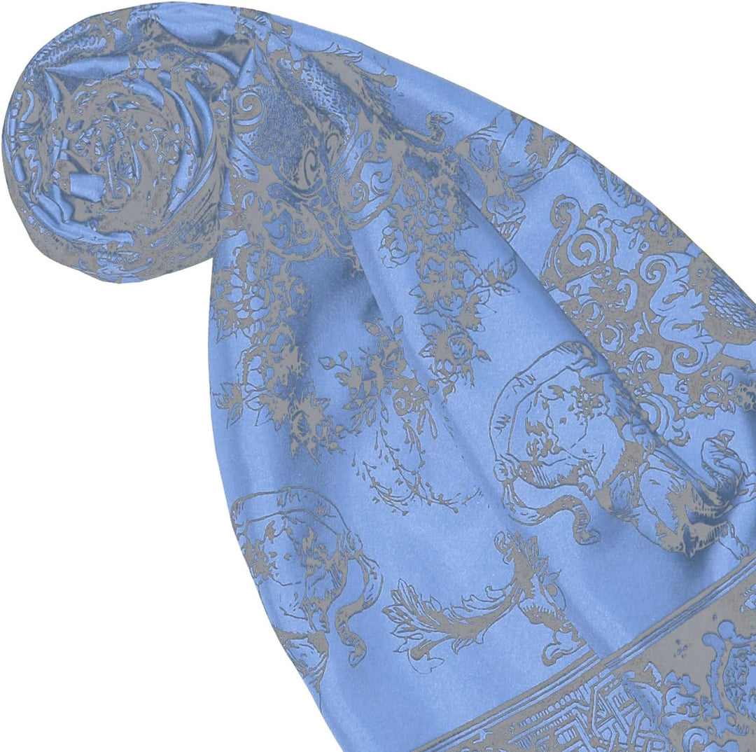 Lorenzo Cana Seidentuch aufwändig bedrucktes Tuch 100% Seide 90 cm x 90 cm harmonische Blau Farben D