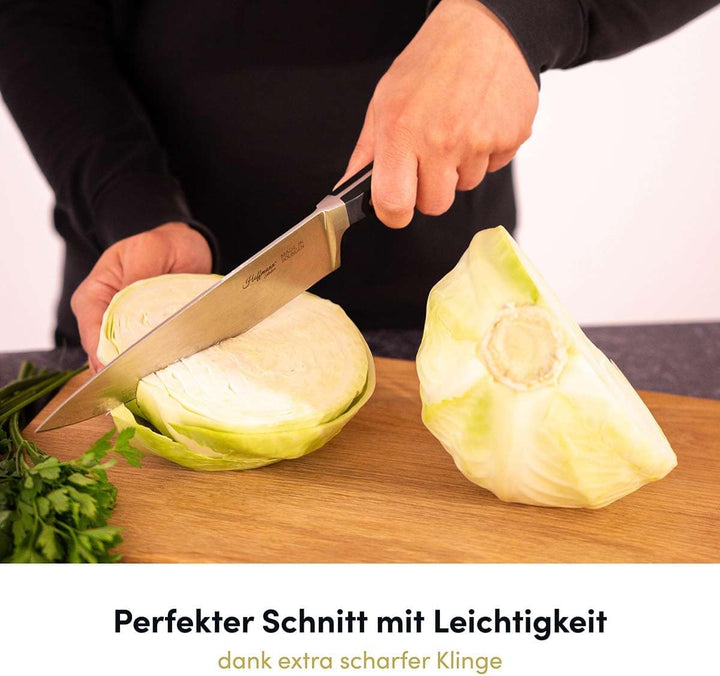 Hoffmann Küchenmesser Set 3-teilig – Made in Solingen Messer mit Chefmesser 21 cm, Gemüsemesser und