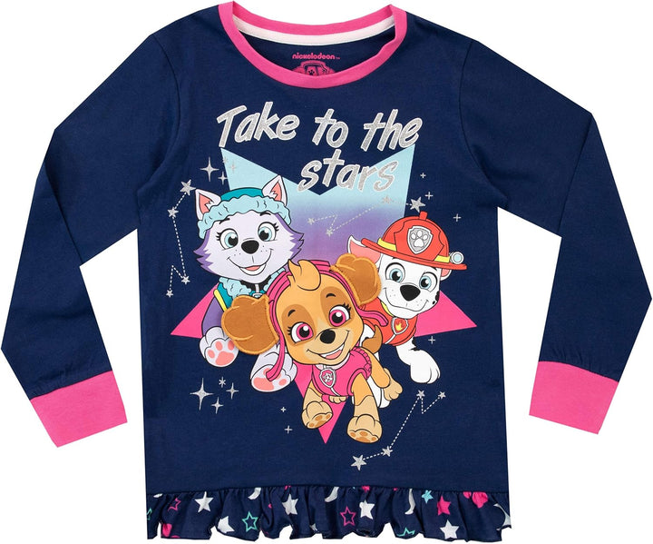 PAW PATROL Mädchen Skye und Everest Schlafanzug 128 Blau, 128 Blau