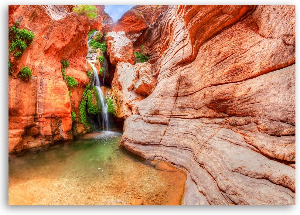 Feeby Wandbild Natur Druckbild Leinwandbild Landschaft Orange 100x70 cm