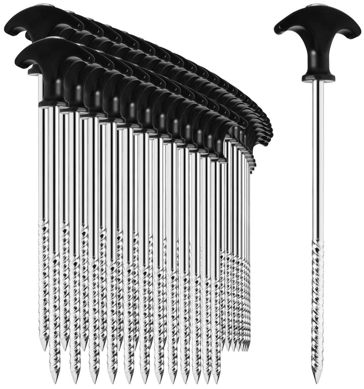 com-four® 36x Zelt-Heringe aus Stahl - robuste Erdnägel mit Gewinde für Camping und Outdoor - ideal