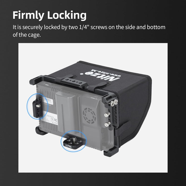 Nitze Cage for Feelworld LUT6 / LUT6S / LUT6E Monitor with Sunhood and HDMI Cable Clamp Built-in NAT
