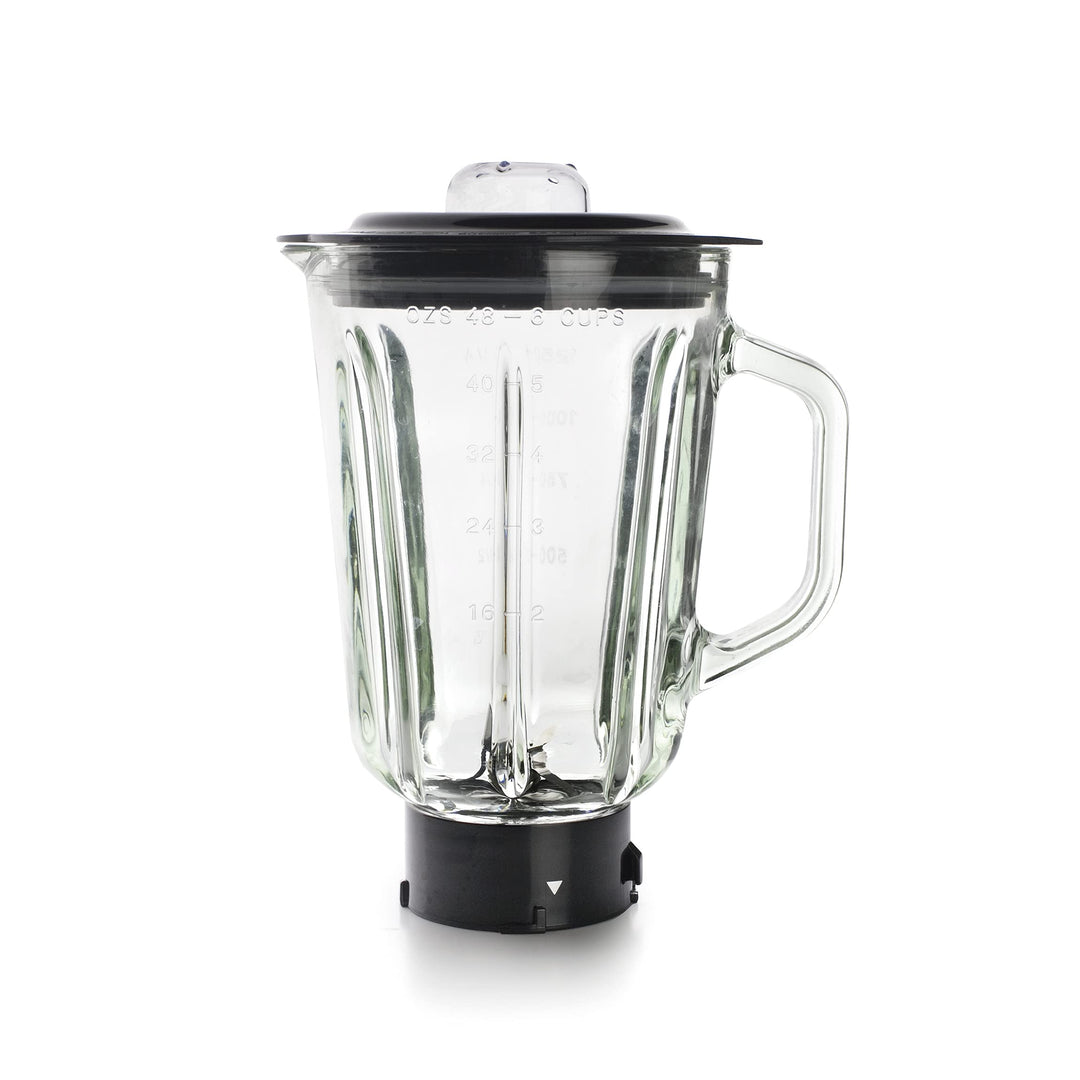 Lacor 69684 Mixbecher komplett mit Glasbehälter, ideal für Säfte, Smoothies und Cremes, 4 Klingen, l