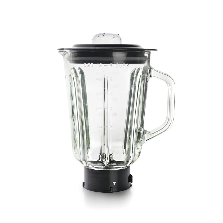 Lacor 69684 Mixbecher komplett mit Glasbehälter, ideal für Säfte, Smoothies und Cremes, 4 Klingen, l