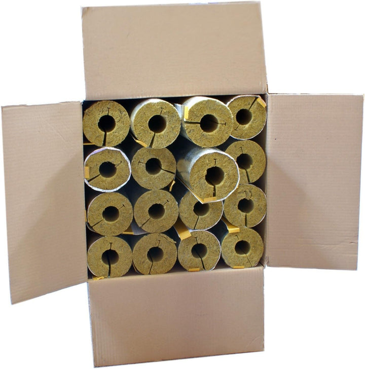 Karton 12m Steinwolle Rohrschale alukaschiert 35 mm x 34 mm 100% EnEV Mineralwolle Rohrisolierung St