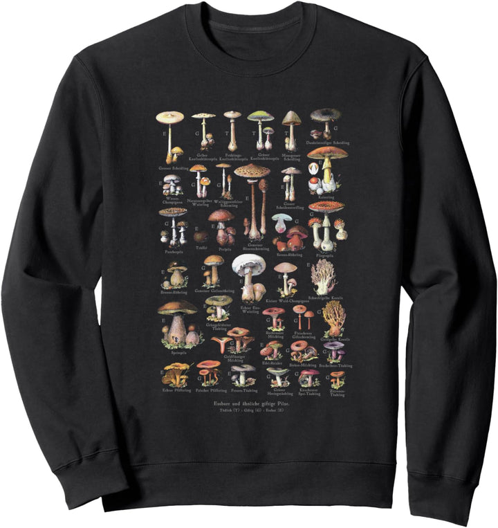 Vintage Pilze deutsche Namen Pilzsammler Sweatshirt