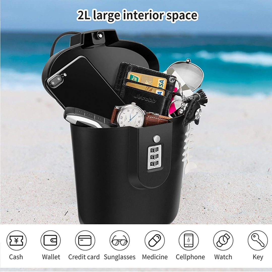 Anti-Diebstahl Schlossbox | Strandsafe Mit Zahlen Schloss | Sicherheit Schlosstasche Mobiler | Schlü
