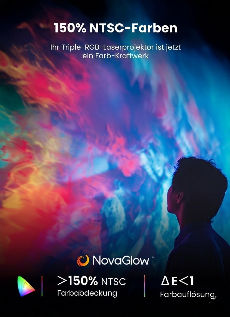 Yaber K300s Ultra-Kurzdistanz-Beamer: 4K-Unterstützung, Triple-Laser DLP Heimkino Projektor – 100" B