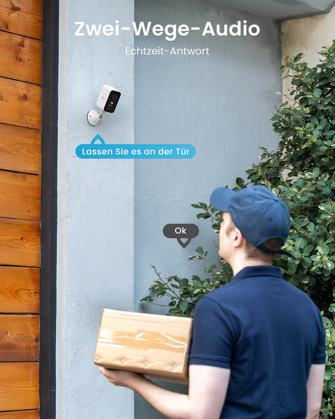 ieGeek 2K Überwachungskamera Aussen Akku mit Magnetische Montage, WLAN Kabellose Überwachungskamera