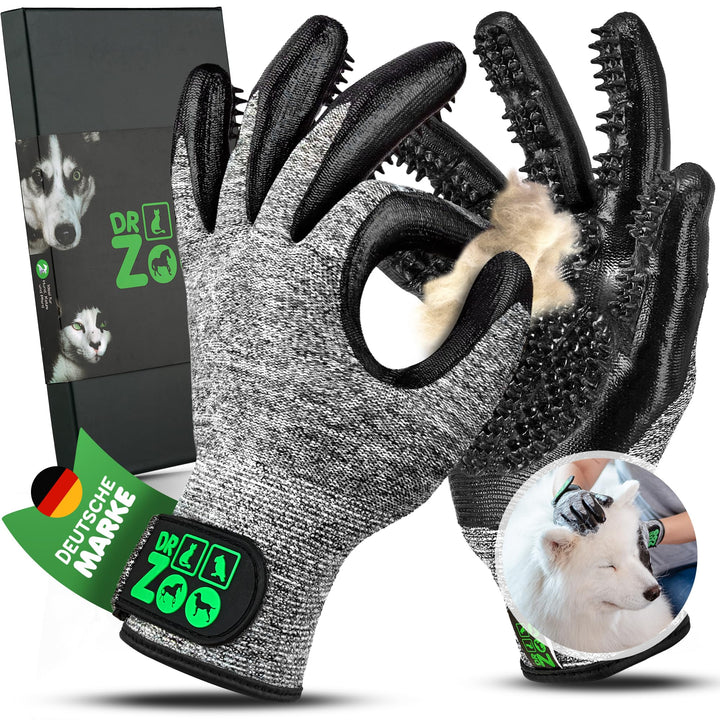 DR Zoo Gr. S Paar Fellpflegehandschuh zur Fellpflege - Handschuh für Hund und Katze, S