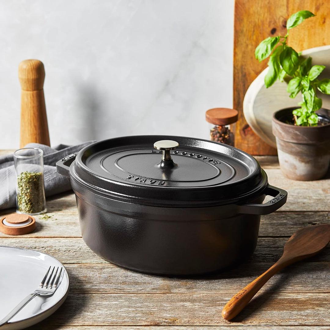 STAUB Gusseisen Bräter/Cocotte, Oval 41 cm, 12 L, schwarz 41 cm Schwarz, 41 cm Schwarz