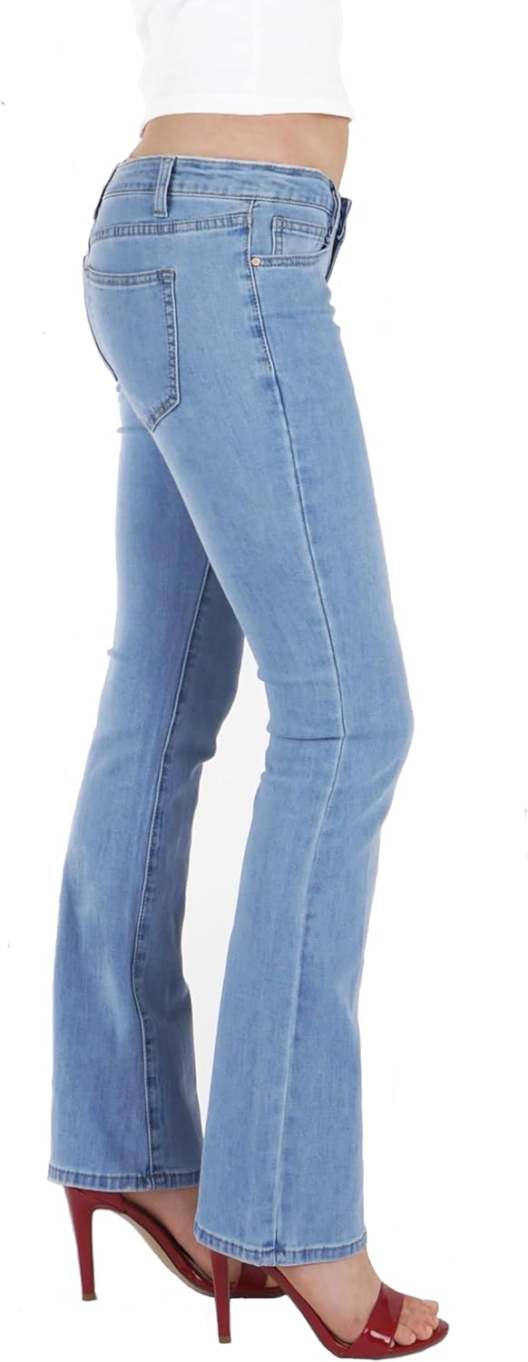 Damen Jeans Hosen Bootcut Hüftjeans, Hellblau