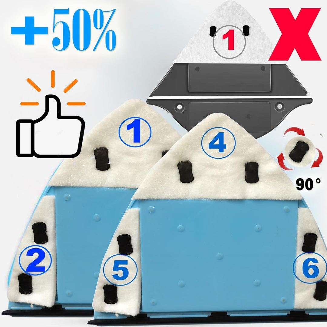 Hooha Magnetische Fensterreiniger Mit 6-Gang Einstellbar,ABS Fensterputzer Magnetisch für Fenster vo