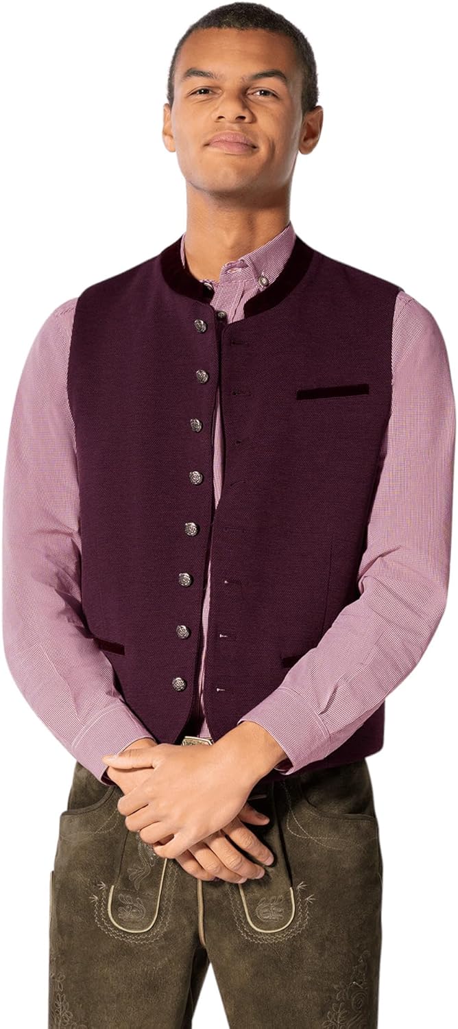 Spieth & Wensky FC Bayern München Trachtenweste| Herren Bordeaux 52 Bordeaux, 52 Bordeaux