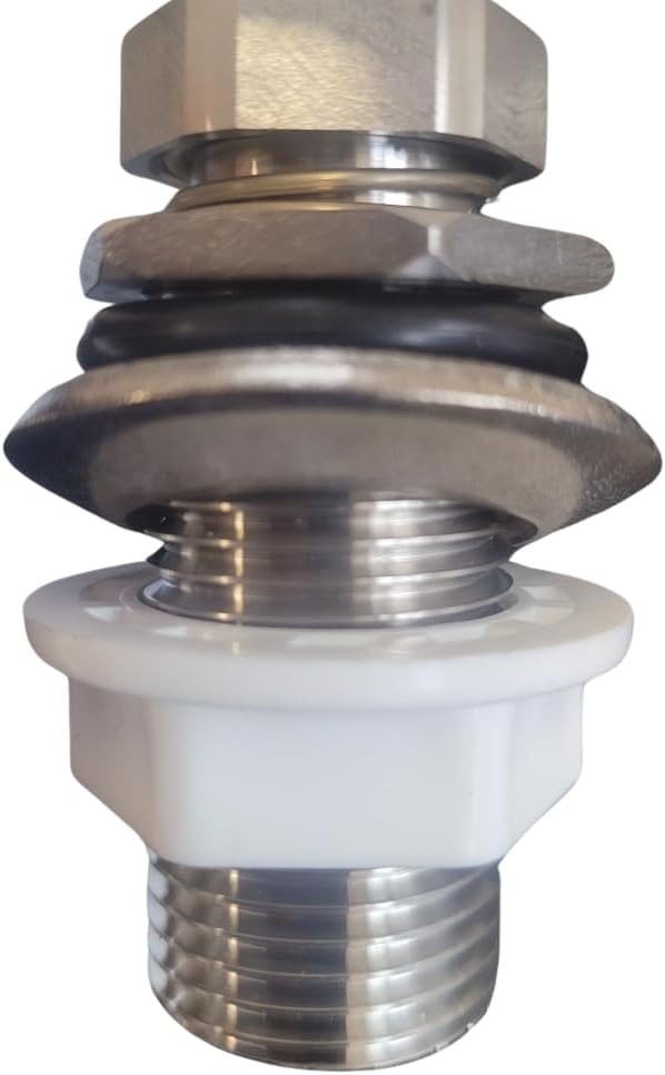 Gläserdusche mit 1/2" Gewinde für Tropfbleche zum Einlassen Edelstahlgewinde