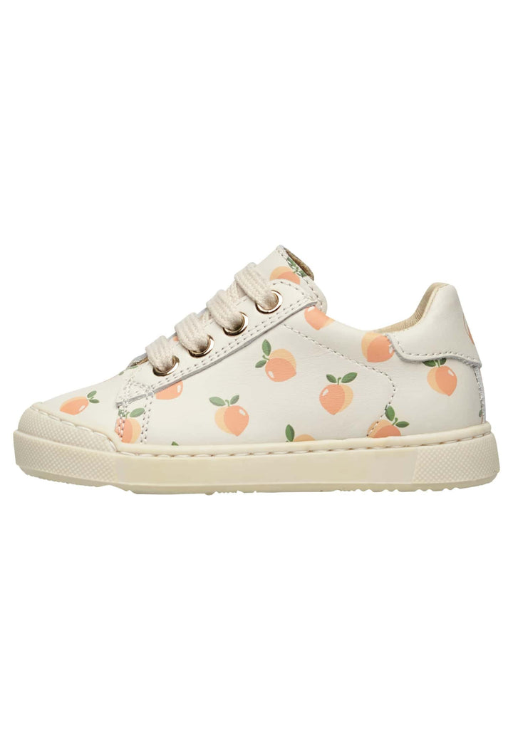 Naturino Eindhoven Zip-Sneakers aus Leder mit Apricot-Print 32 EU Creme Weiss, 32 EU Creme Weiss