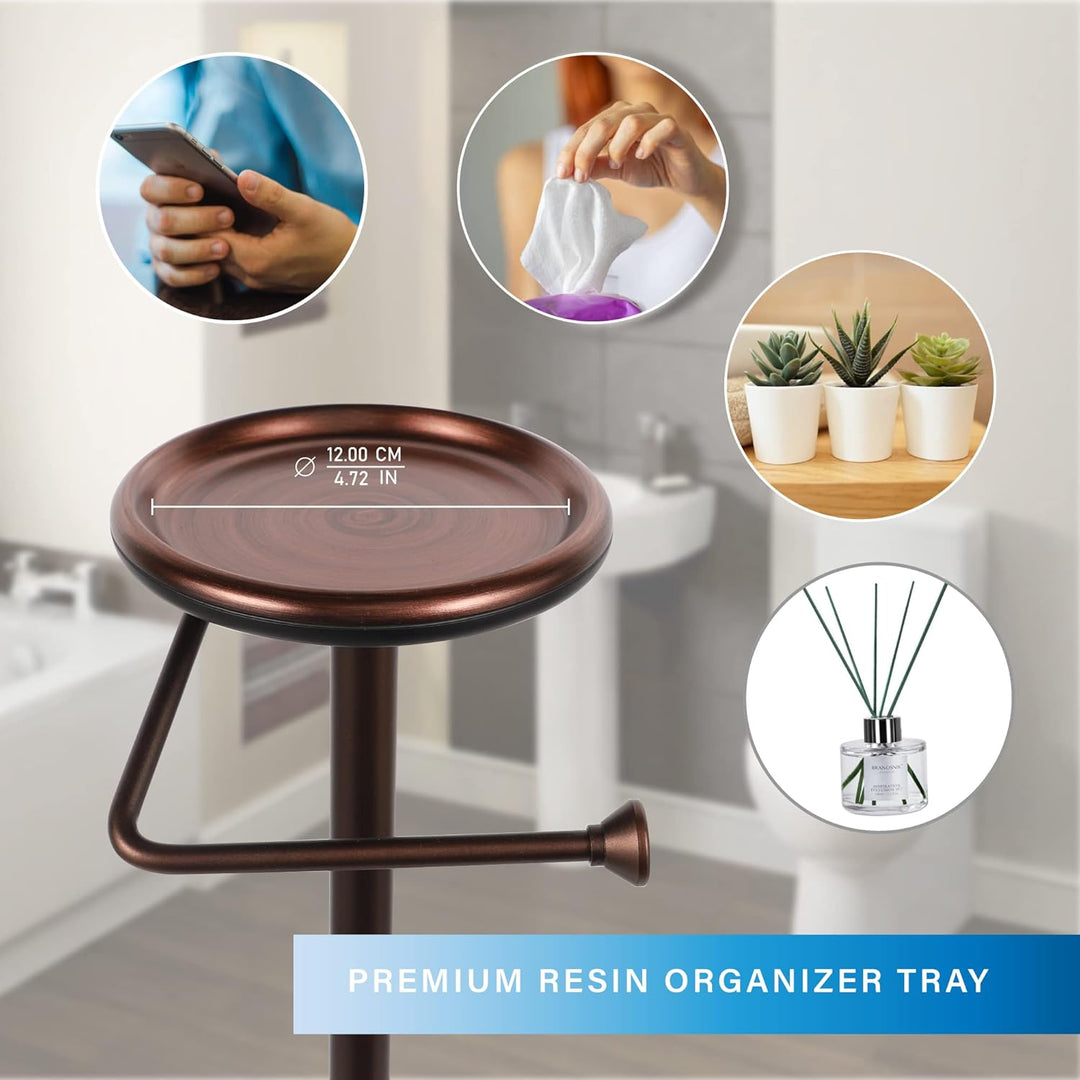 ZCCZ Toilettenpapierhalter freistehend mit Regal, Badezimmer Tissue Roll Spender Stand für Reserve L