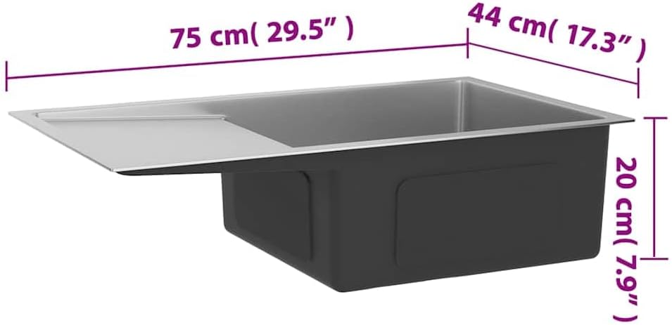 vidaXL Handgemachte Einbauspüle Wasserabfluss in X-Form Edelstahlspüle Spülbecken Spüle Küchenspüle